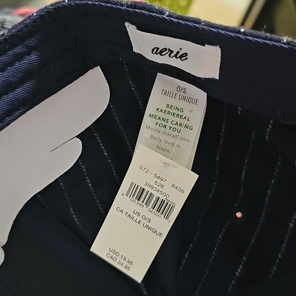 NWT Aerie Hat Wool Blend Baseball Cap Pinstripe Nice - Picture 6 of 9